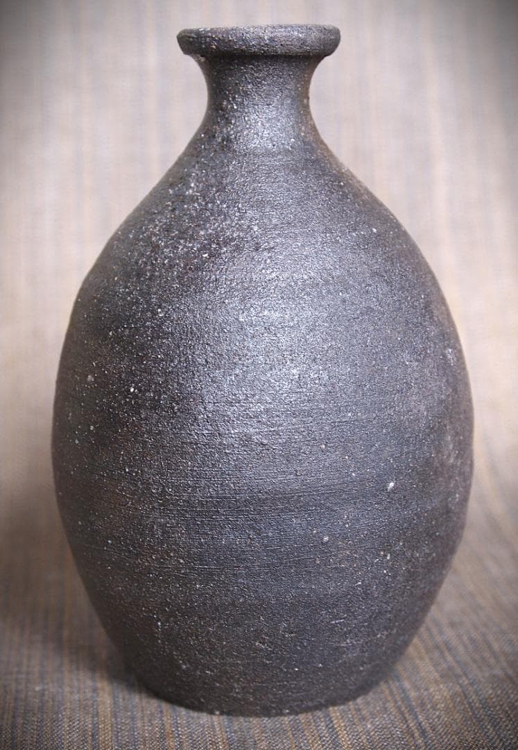 希少作★小山末廣【師：金重素山】備前徳利★共箱