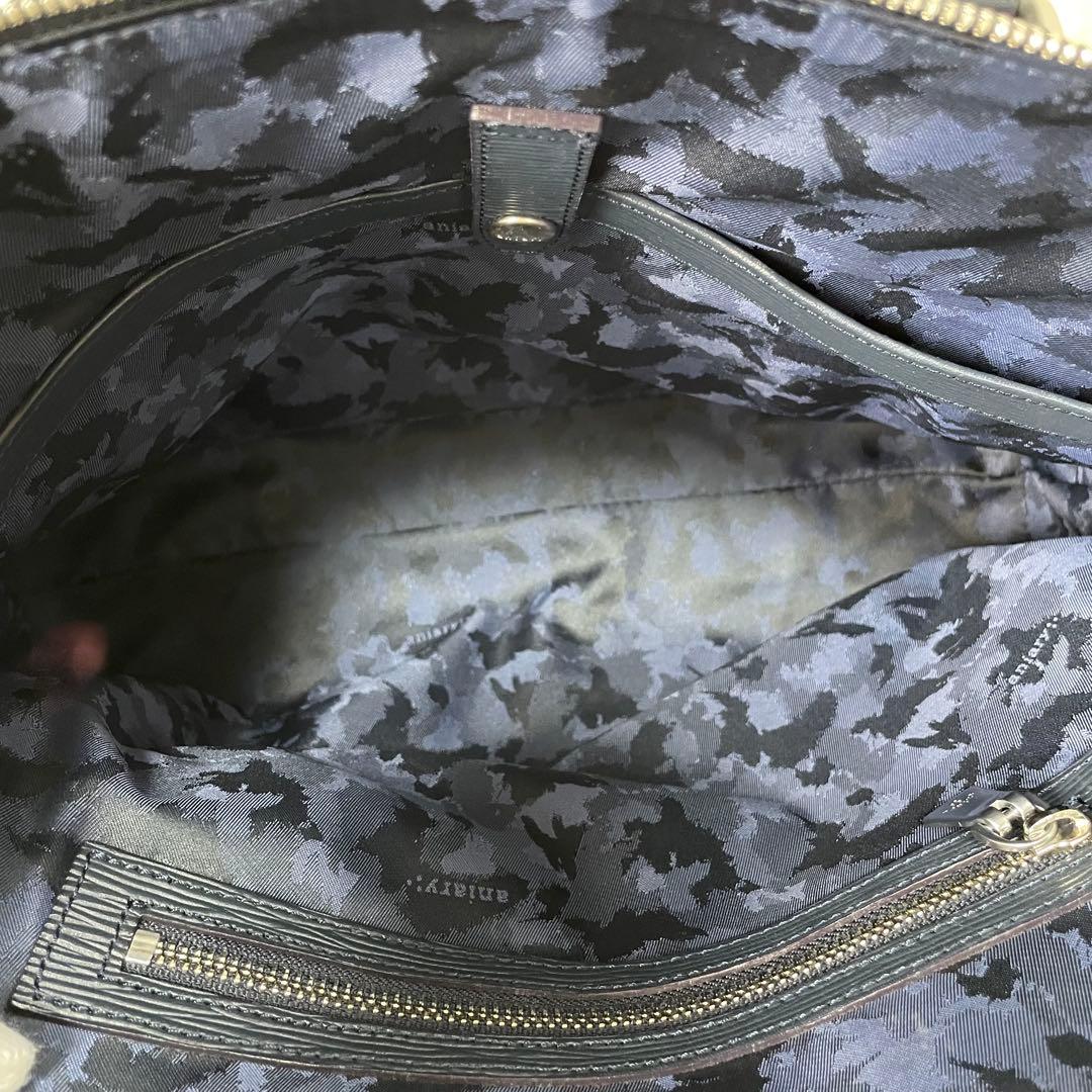 美品 aniary アニアリ ブリーフケース ビジネスバッグ レザー ネイビー