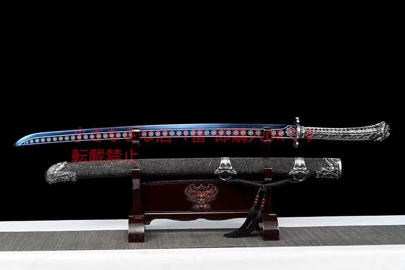 蛇口刺繍春刀-冷月  古兵器 武具 刀装具 日本刀 模造刀 居合刀