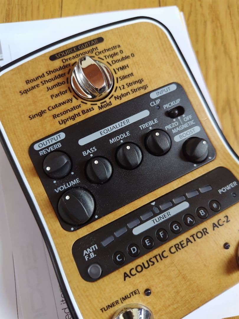 ほぼ未使用品 ZOOM AC-2 アコースティックギター用 プリアンプ ほぼ未