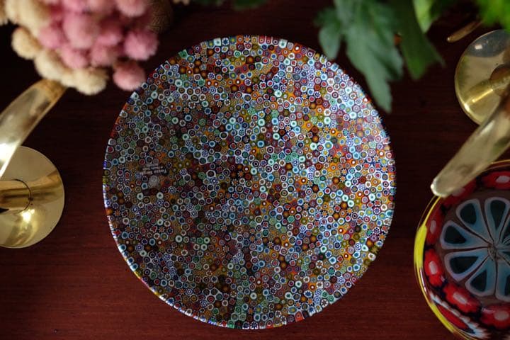 ベネチアンガラスムラーノミルフィオリプレート