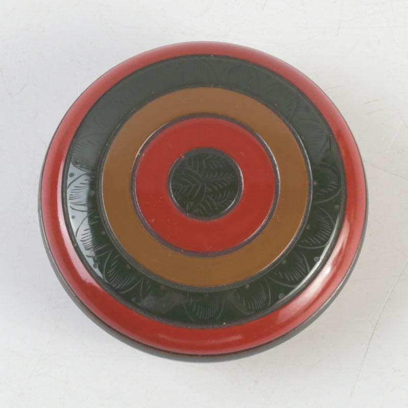 茶道具　松雲造　菊桐蒔絵　独楽香合　共箱　V　9467