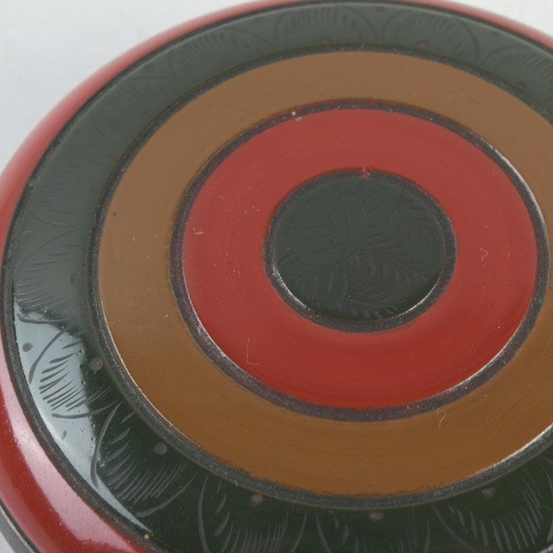 茶道具　松雲造　菊桐蒔絵　独楽香合　共箱　V　9467