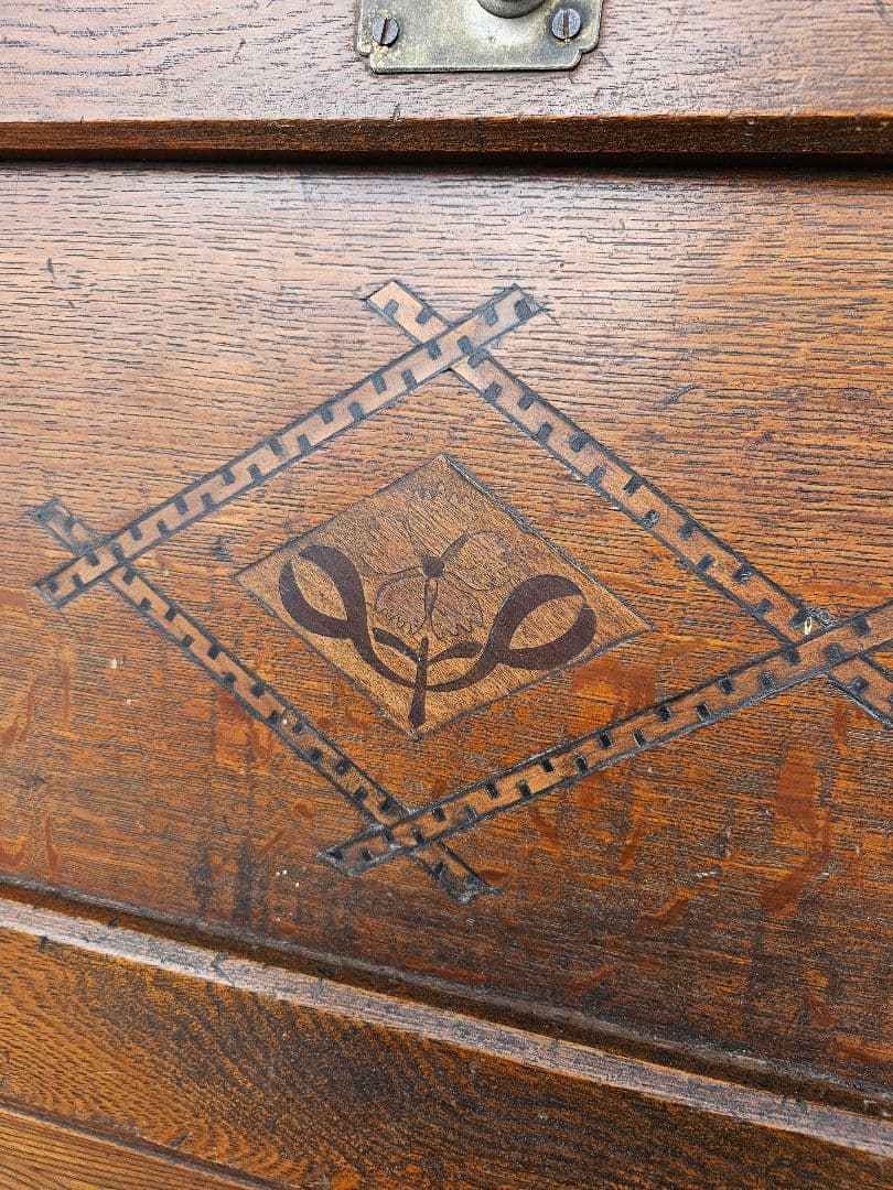 日本のアンティーク 古いライティングビューロー 帳場机 収納棚 明治