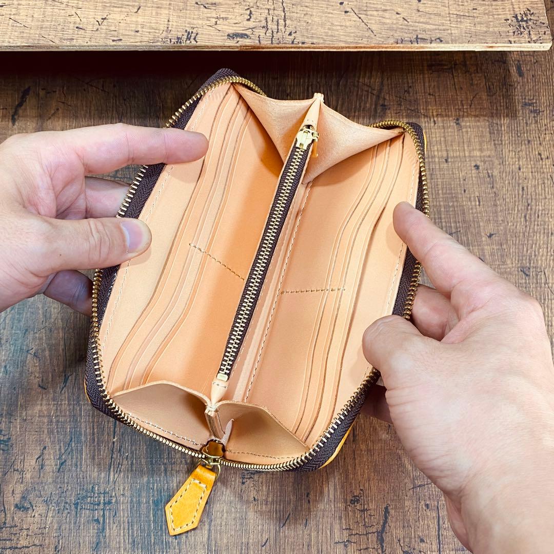 サドルレザー ラウンドファスナー メンズ財布 長財布 本革 YKK