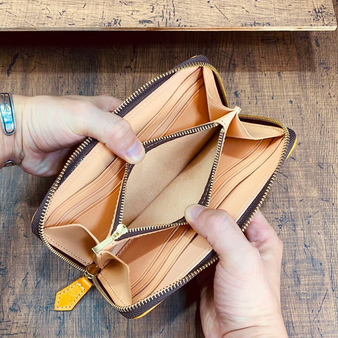 サドルレザー ラウンドファスナー メンズ財布 長財布 本革 YKK