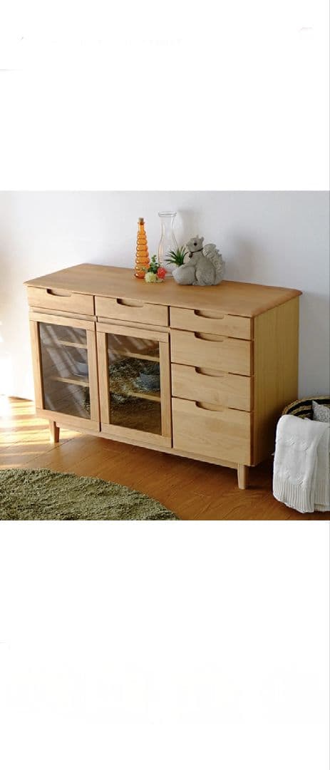 サイドボード 食器棚 ガラス戸 チェスト リビング収納 120cm