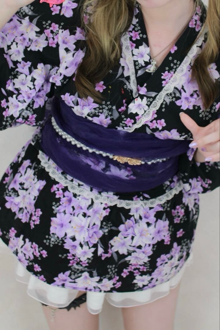 浴衣ドレス 紫 y2k ギャル