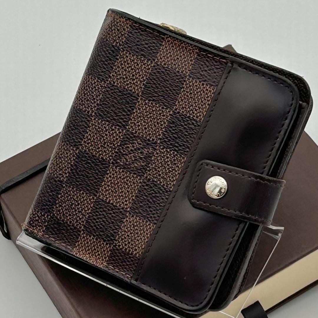 美品】 ルイヴィトン コンパクトジップ ダミエ 二つ折り財布 L字ファスナー