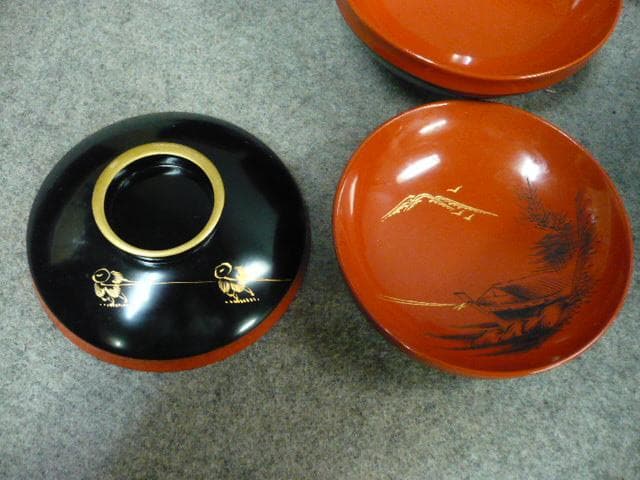 朱塗 沈金 月夜に舟図 吸物椀 10個 [B31538] - メルカリ