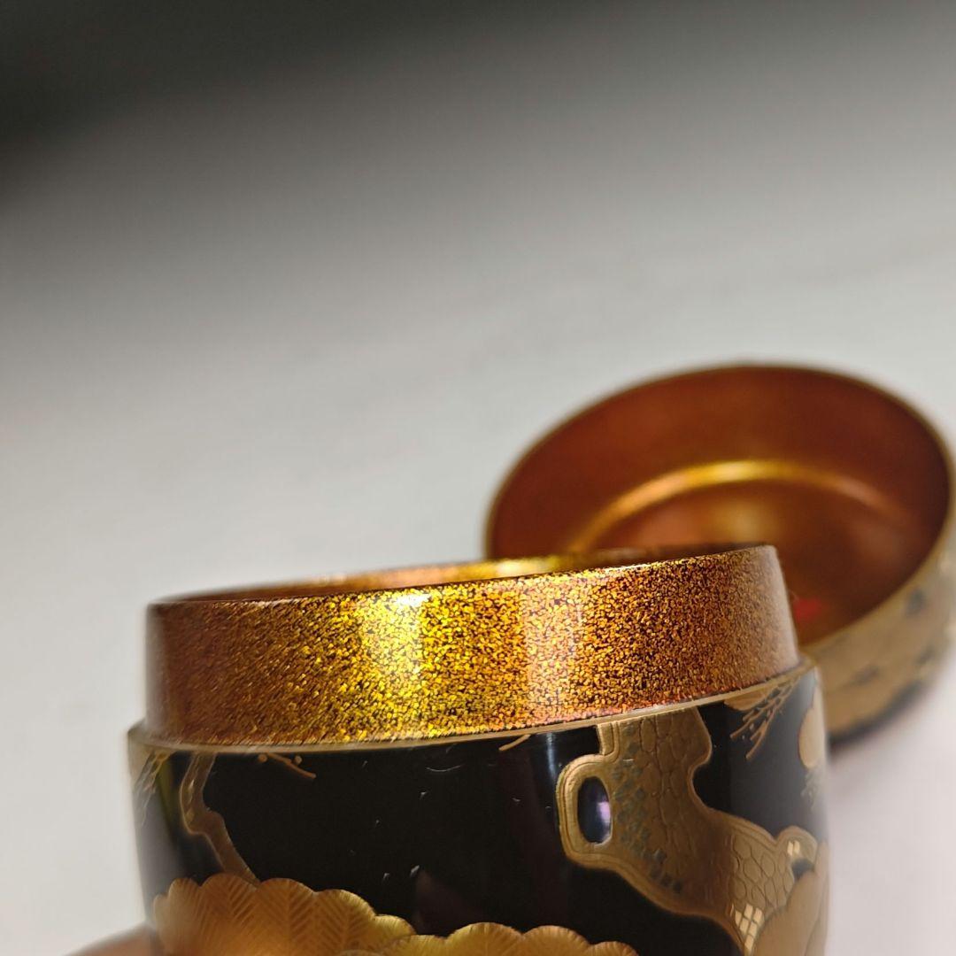 ウ225 棗『塗師辻石斎』『表千家而妙斎花押極箱』『松蒔絵内梨子地大棗』