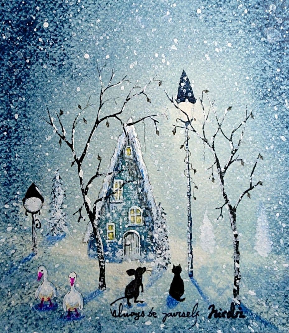 絵画 ★あつ★ 青の魔法 985 他1点原画 アート