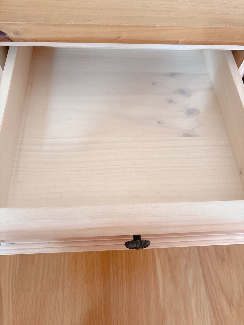 木製テレビ台 引き出し4つ ガラス扉付き フレンチカントリー風 150センチ