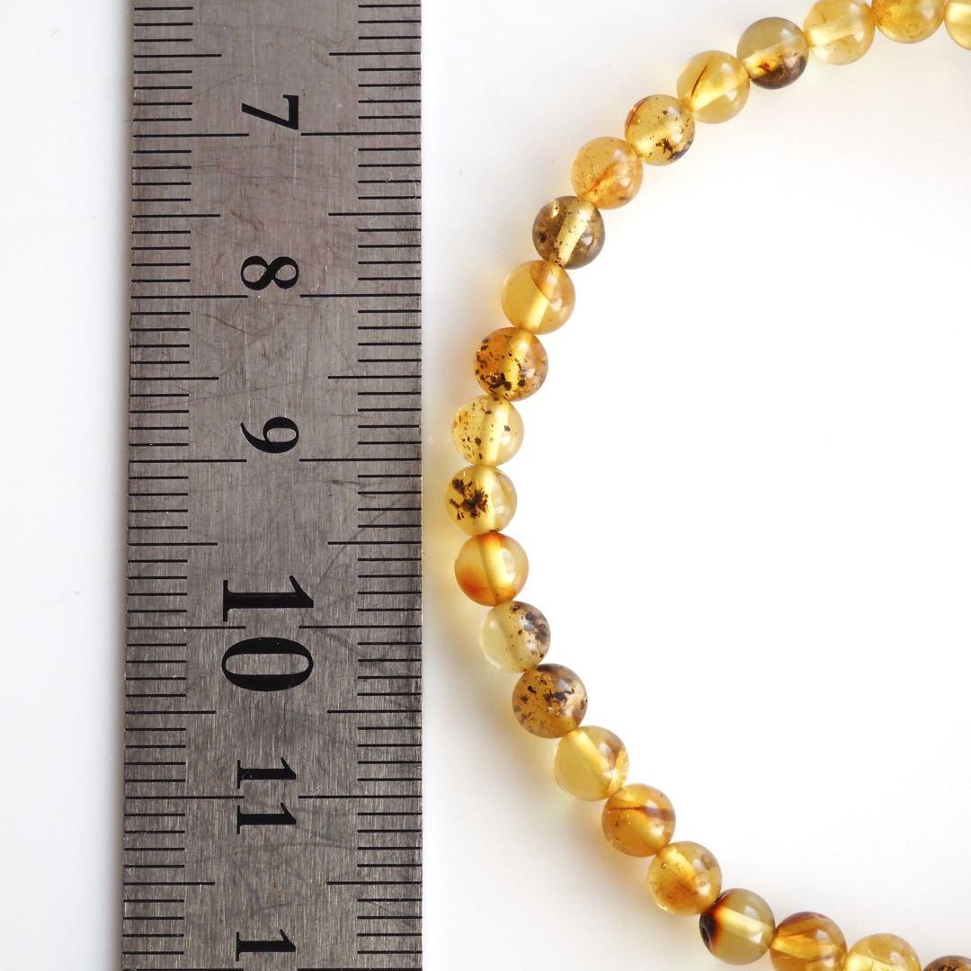 【くんく】天然琥珀バルティックアンバーのゴムブレスレット