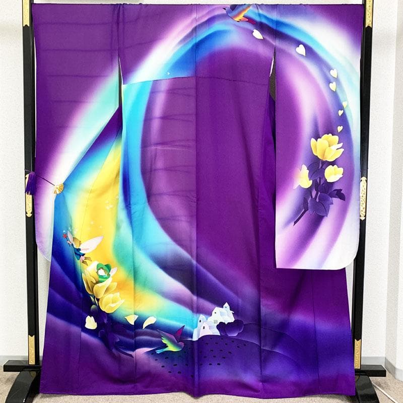 506z18☆絵本作家 永田萌 振袖 金通しラメ 妖精メルヘン☆結婚式 舞台