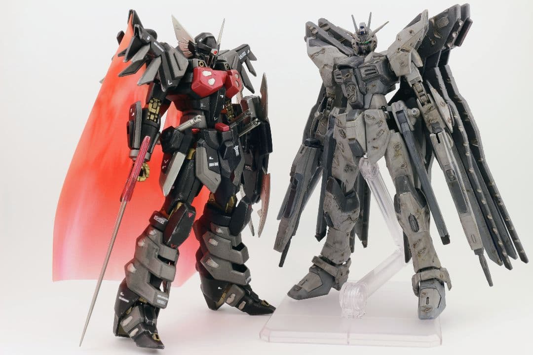 HGブラックナイトコードジヴァ ストライクフリーダム ジオラマ 塗装