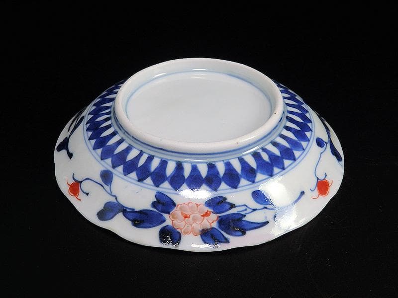 古伊万里 金襴手 百花繚乱 花鳥紋の図 4寸皿 5枚 D511AS-favu 古