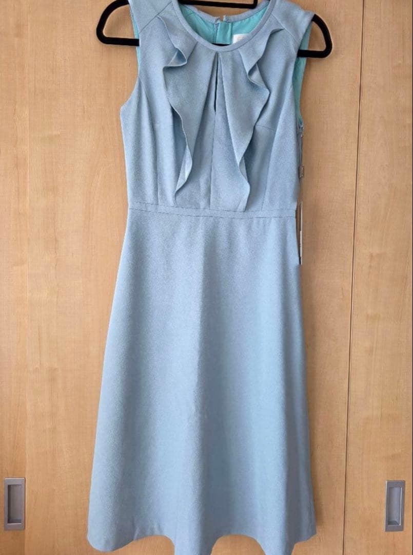 【新品未使用】エルケイ ライトブルーフリル膝丈ワンピース キャバ ホステス