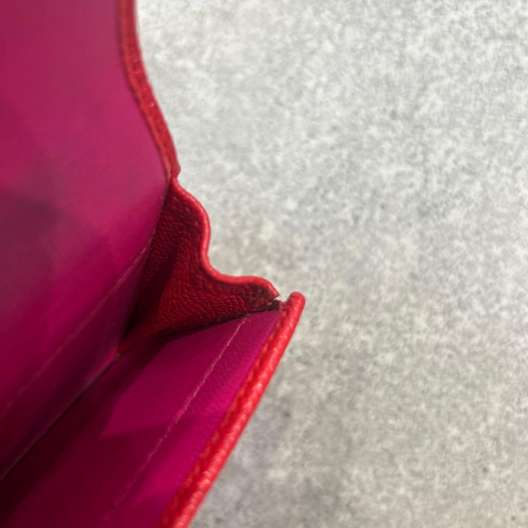 【sk/12.20/10】BVLGARI レッド 三つ折り財布