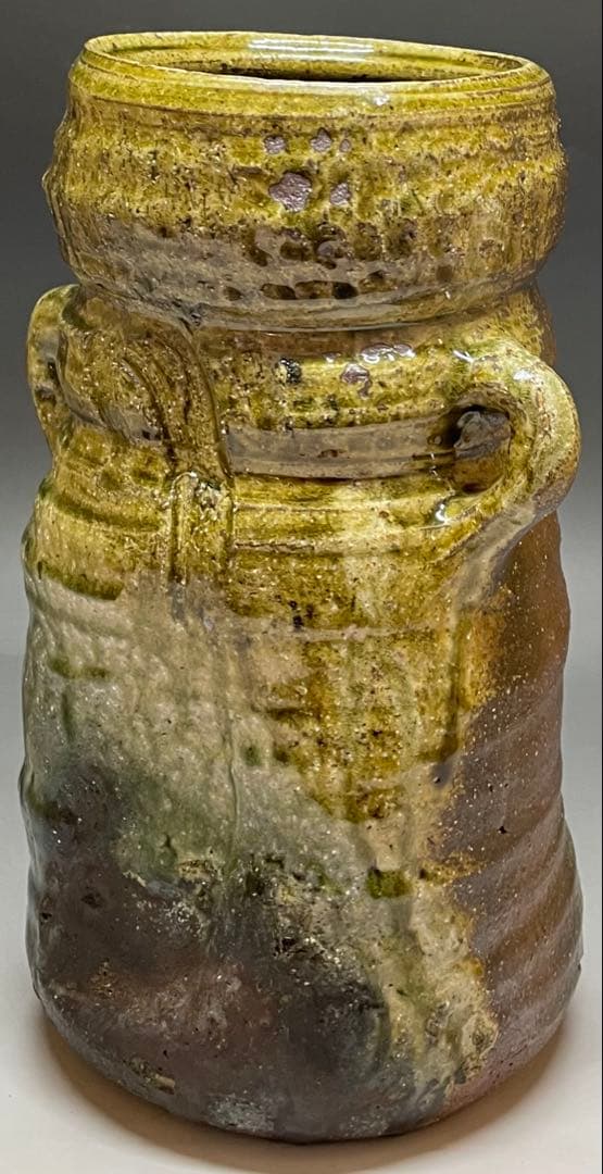 北大路魯山人　伊賀焼　伊賀釉　花入　共箱　i1191