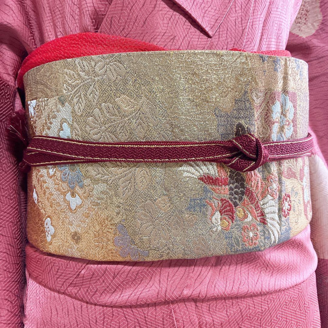 訪問着 フルセット 着物 トールサイズ しつけ糸付 正絹 刺繍 絞り 花