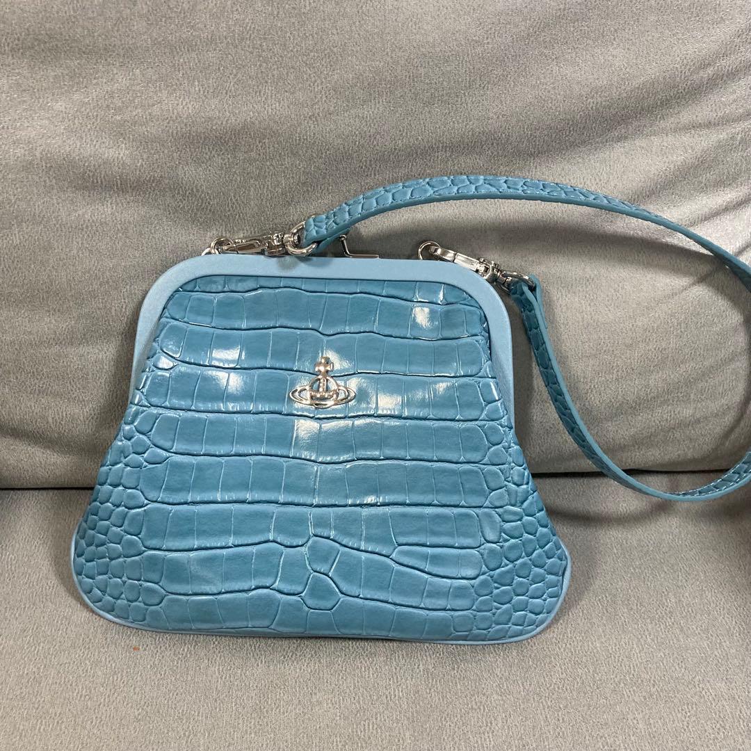 COACH ライトブルー クロコダイル風 バッグ 水色 クロコダイル風