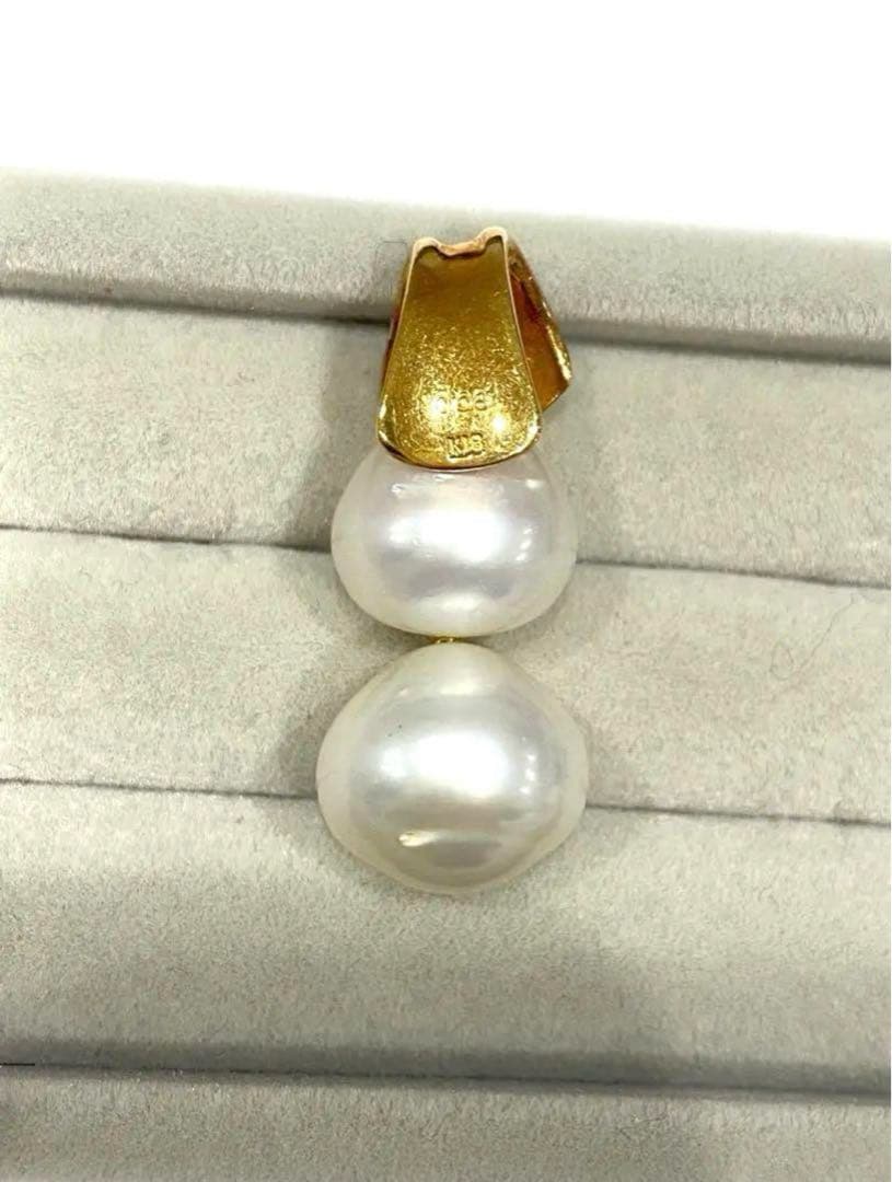 ふ*。様 K18 美品　パール 1.25mテリ◯ 　0.06ct ネックレストッ