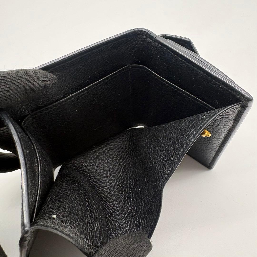 【a.m 様】PRADA プラダ 三つ折り財布 コンパクトウォレット ブラック