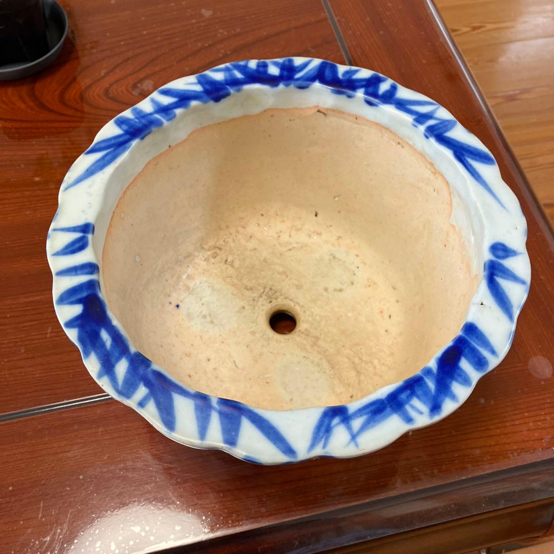 骨董品の盆栽鉢｜盆栽鉢 礼峰造 57㎝ 在銘 盆