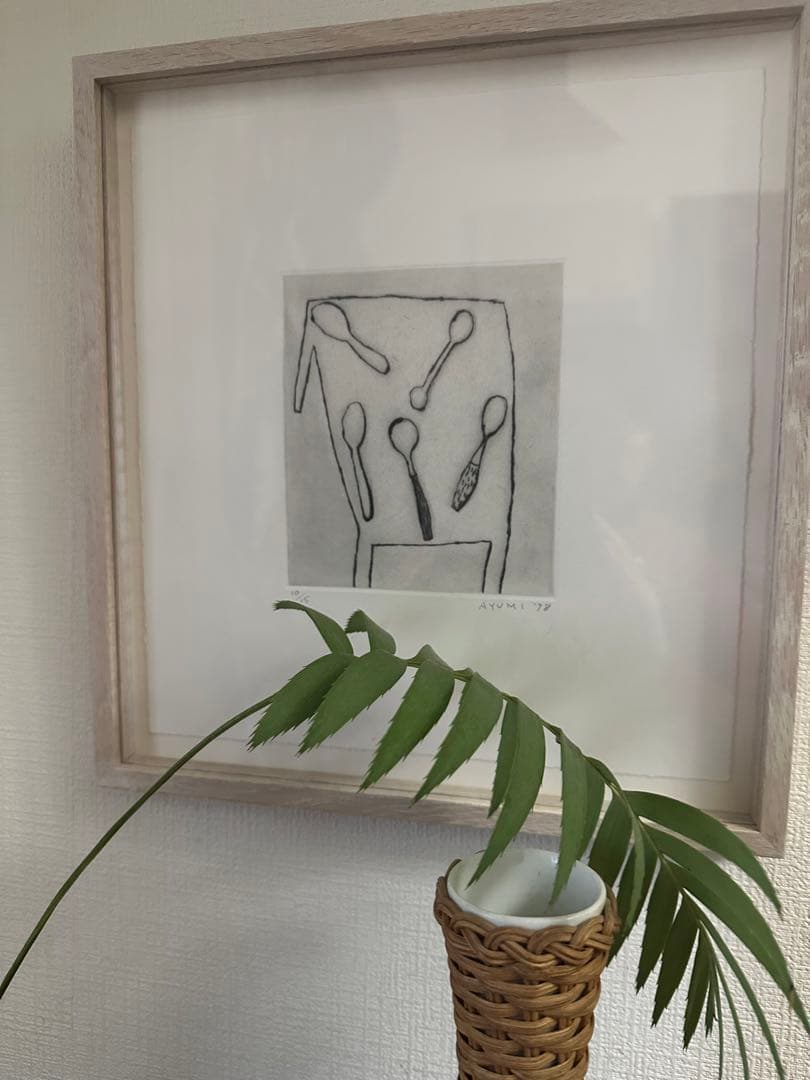 大橋歩銅版画「スプーン」初期の個展作品貴重Arneアルネa.アンドエーDANSK 大橋歩銅版画「スプーン」初期の個展作品貴重Arneアルネa.アンドエー