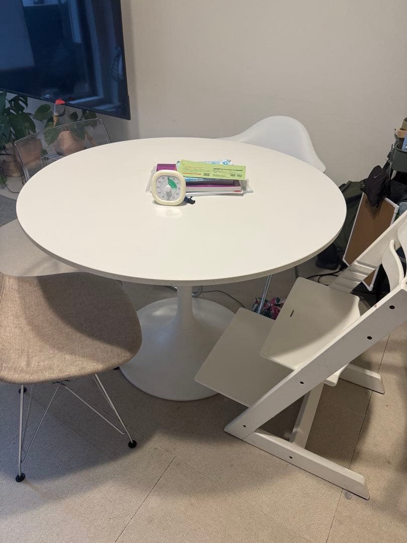 IKEA DOCKSTA ホワイト ダイニングテーブル 103cm