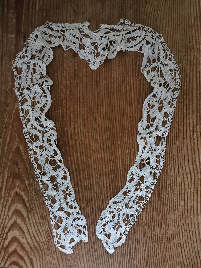 アンティーク ボビン編みリネンレース 艶と光沢のあるショール