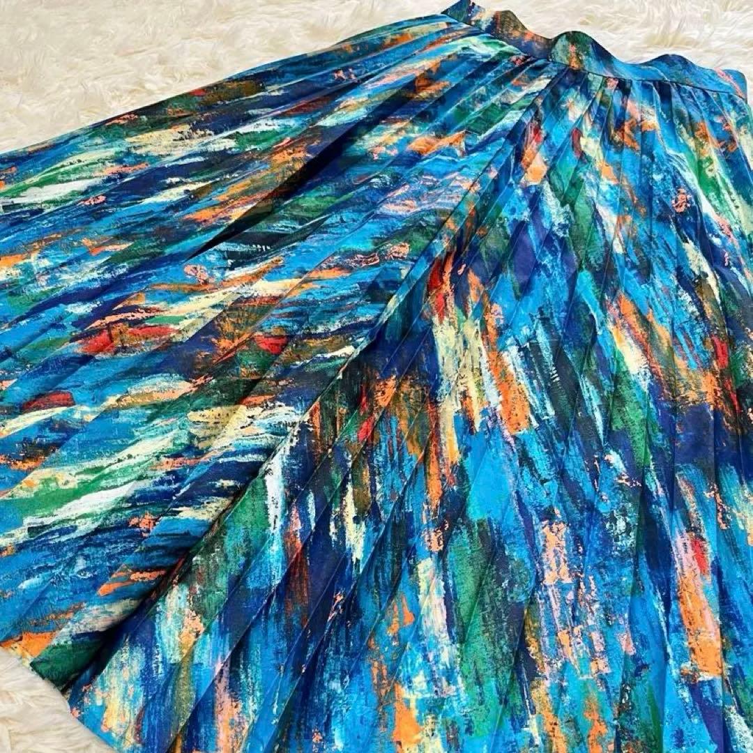 【美品】エンフォルド enfold プリーツスカートマルチカラー