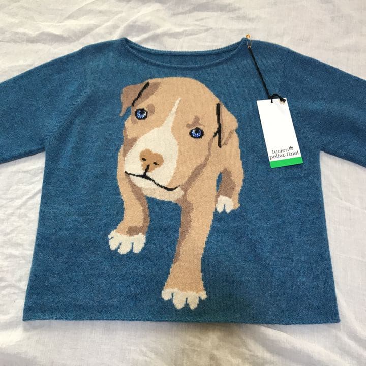 ベスト 最終価格 ルシアンペラフィネ 犬 カシミヤ ニット プルオーバー 90