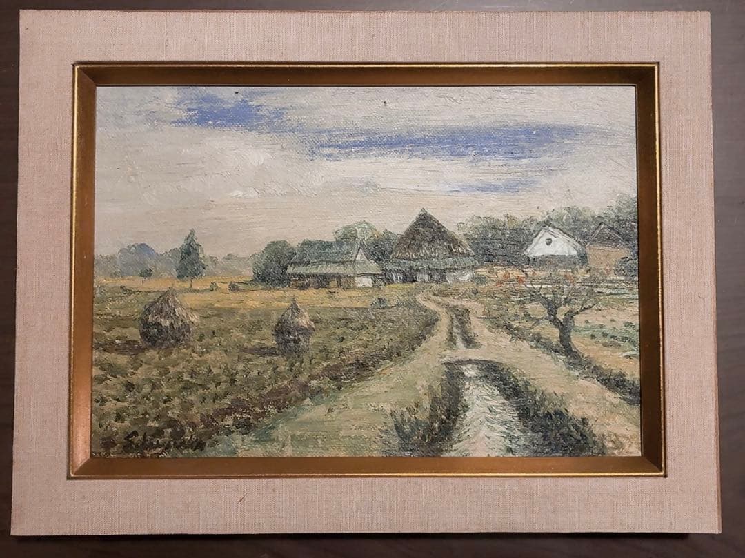 山中伸一先生・油彩画『晩秋(南生駒』サムホールサイズ : ヴィンテージ