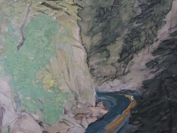 川端龍子、〈新緑の南紀〉、希少な豪華限定版・大判額装用画集より