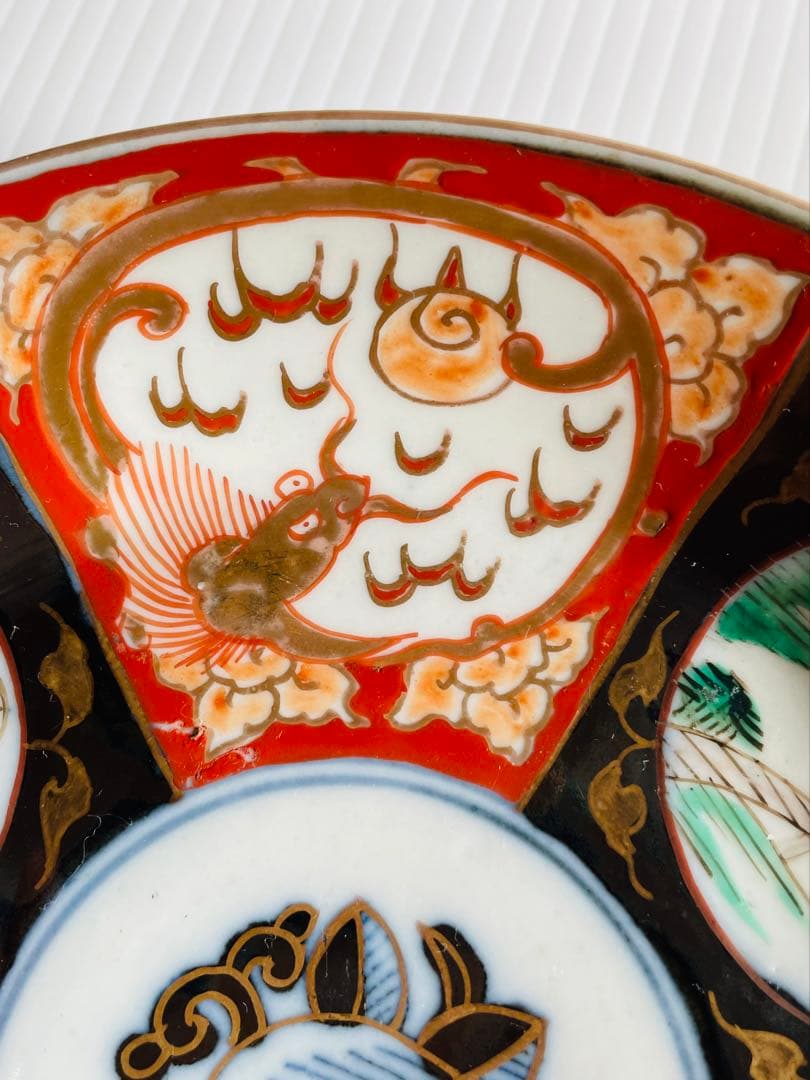 古伊万里染錦山水唐釣人図金彩雲龍文皿5枚セット - winetouritalia.com