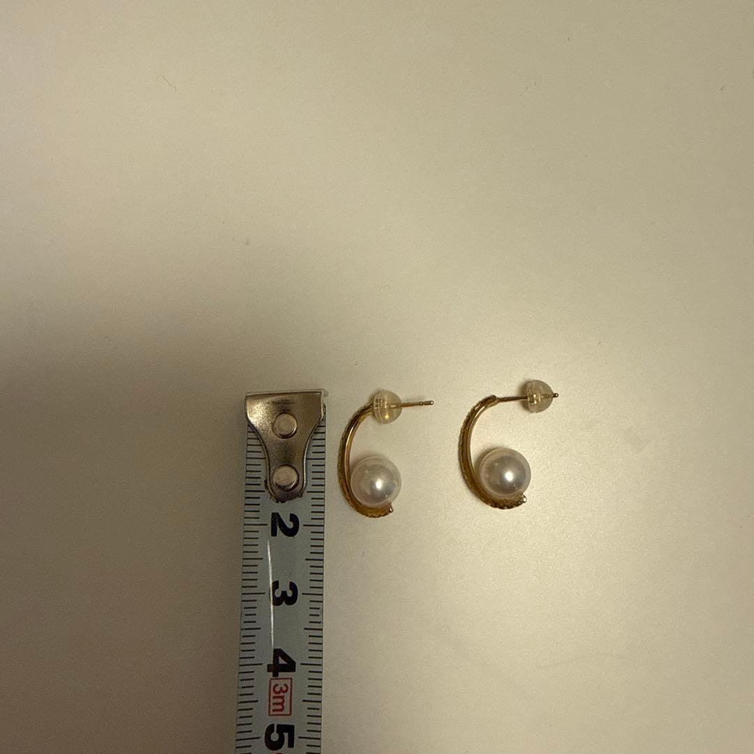 カジャビジュー イエローゴールドダイヤパールピアス