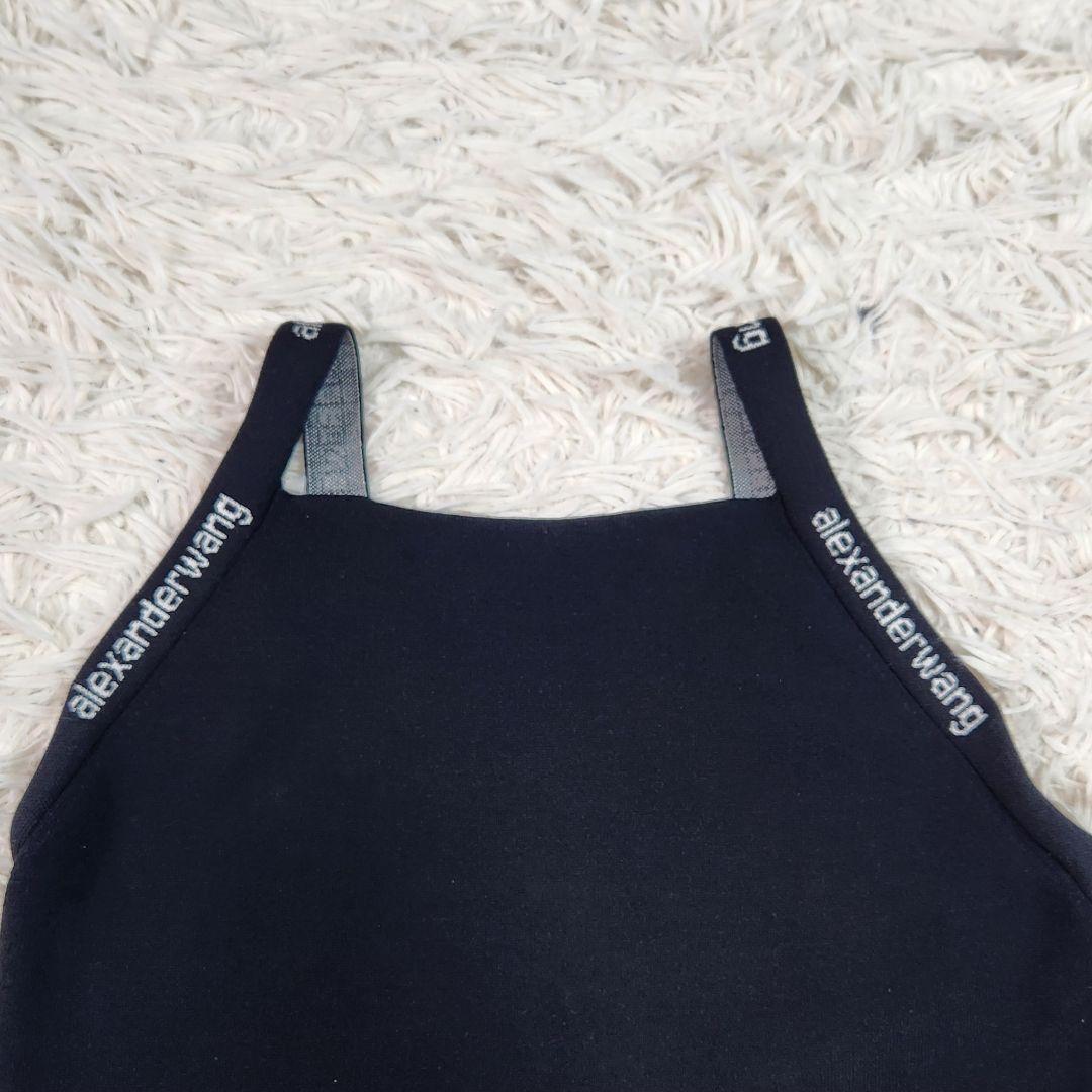 美品 Alexander Wangストレッチ ニット ロゴ ブラトップ