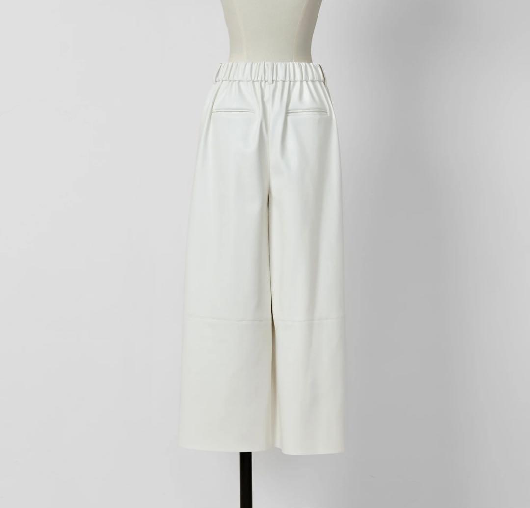 HEVE Funcouture Leather PT white ガウチョパンツ heve aila