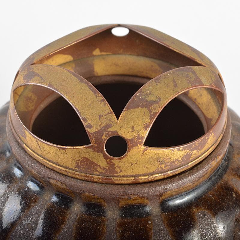 茶道具 丹波焼 古丹波 おはぐろ壷 香炉 火屋付 書付箱 M R5867