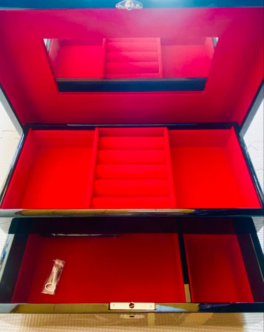 会津塗　オルゴール付きジュエリーケース　笹竹