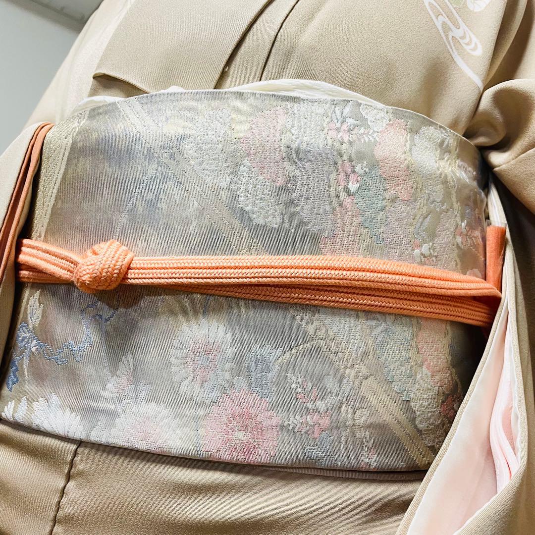 ベージュ 友禅 4点 フルセット 訪問着 入学式 卒業式 入園式 春 秋 冬