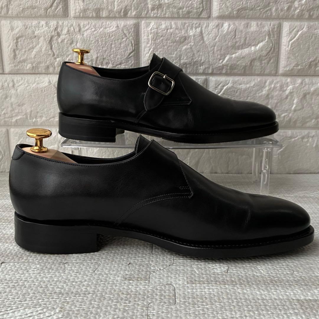 ユナイテッドアローズ 革靴 黒 UK7 シングルモンクストラップ フォーマル