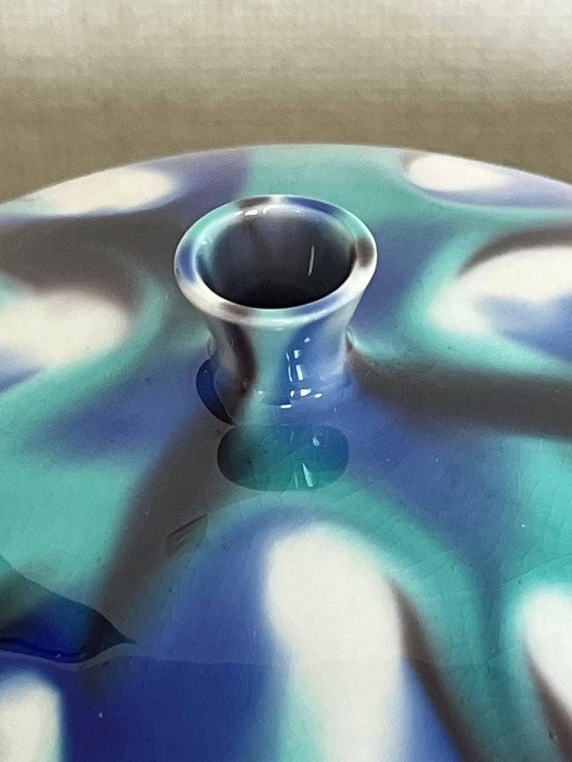 人間国宝 三代 徳田八十吉 彩釉 壺 管理T247 共箱 共布 陶歴付