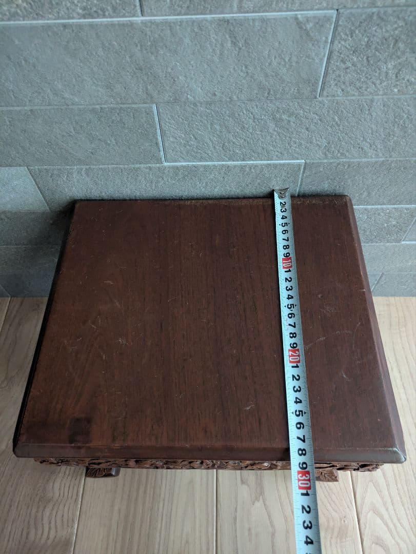 花台 木製 彫刻 飾り台 アンティーク調 アジアン家具 猫脚の通販はau