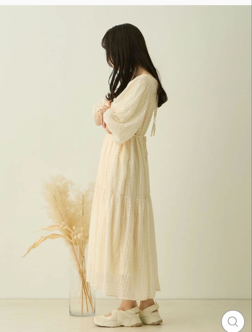 honono バルーンスリーブワンピース　授乳服　マタニティ　ワンピース　L