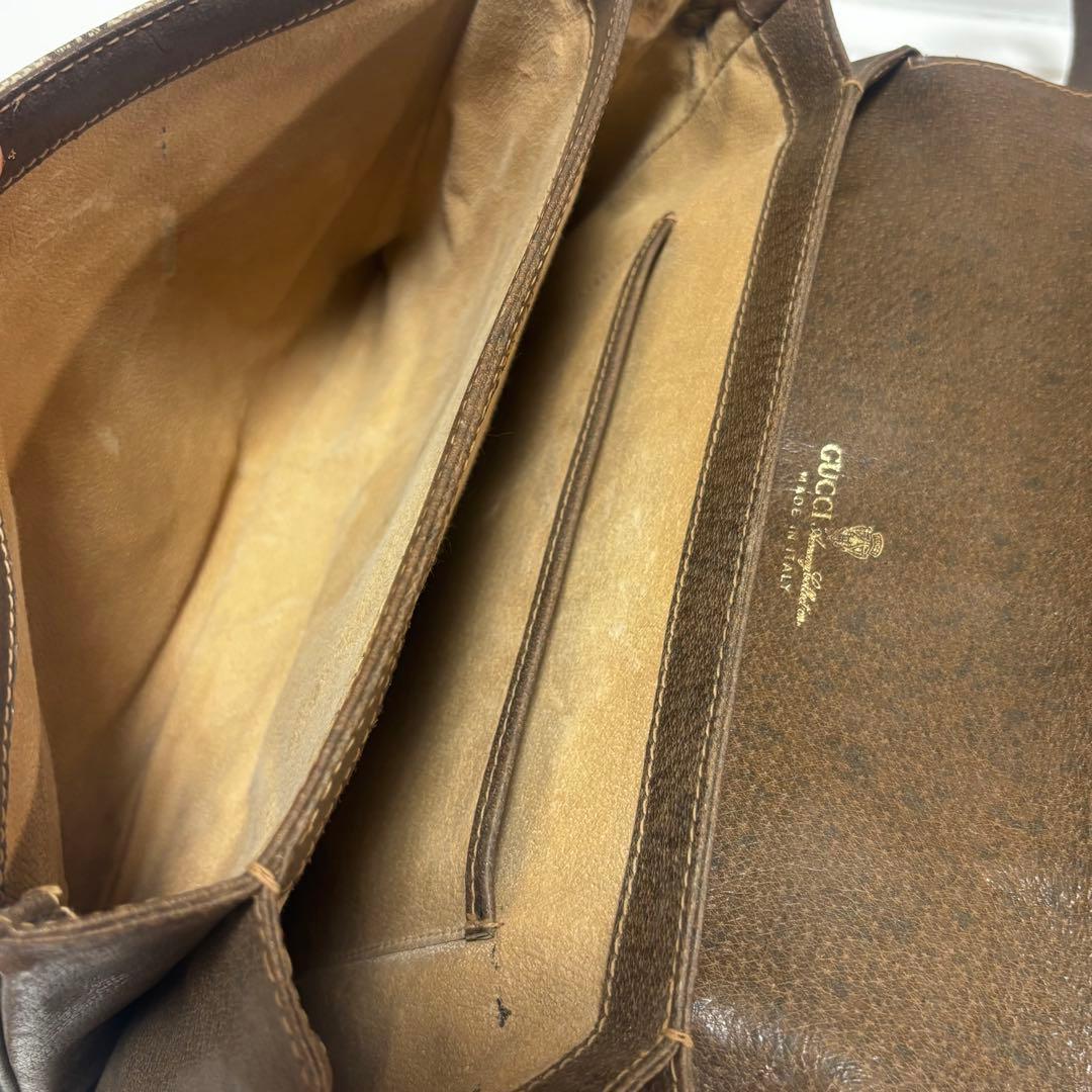 GUCCI オールドグッチ GGショルダーバッグ レザー ブラウン系