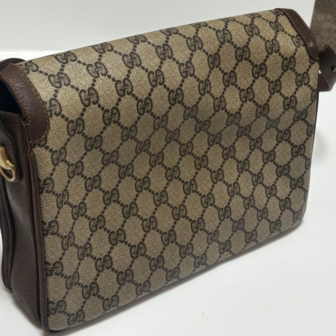GUCCI オールドグッチ GGショルダーバッグ レザー ブラウン系