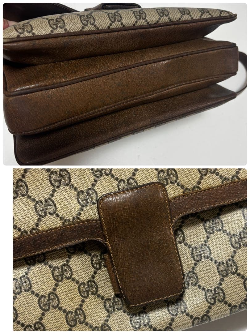 GUCCI オールドグッチ GGショルダーバッグ レザー ブラウン系